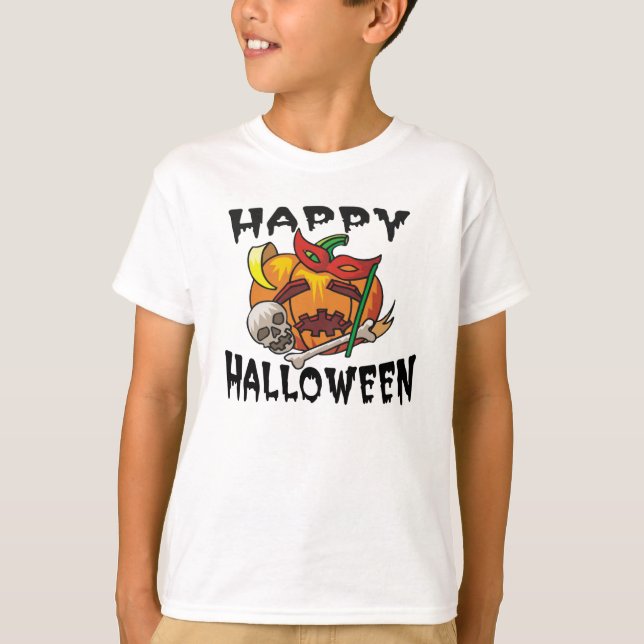Halloween Pumpa T-Shirt (Framsida)