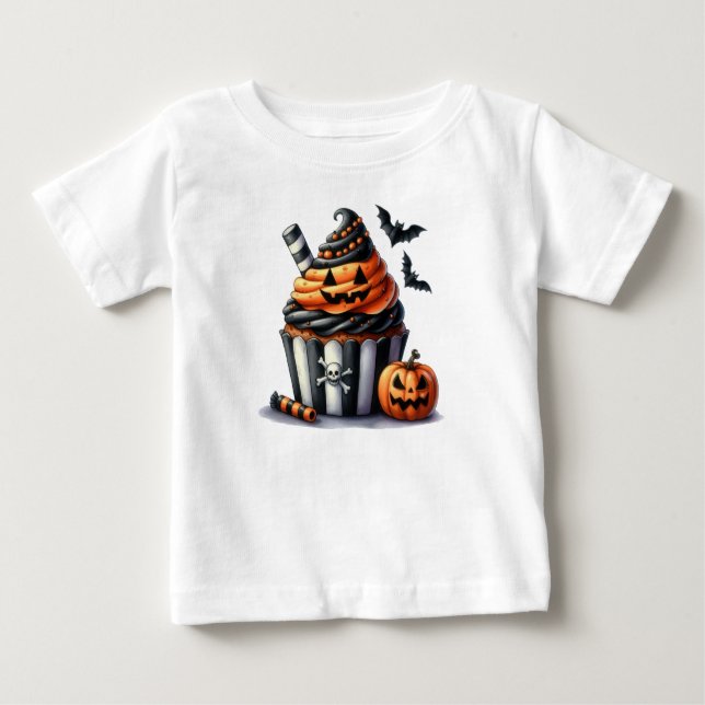 Halloween Pumpa Tårta T-Shirt (Framsida)