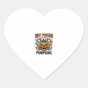Halloween Pumpa Tröja Vintage Gravyr Skämt_1 Hjärtformat Klistermärke