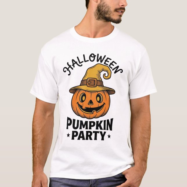 Halloween Pumpa Tröja Vintage Häxa Hatt Kul_1 (Framsida)