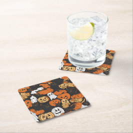 Halloween-pumpa Underlägg Papper Kvadrat