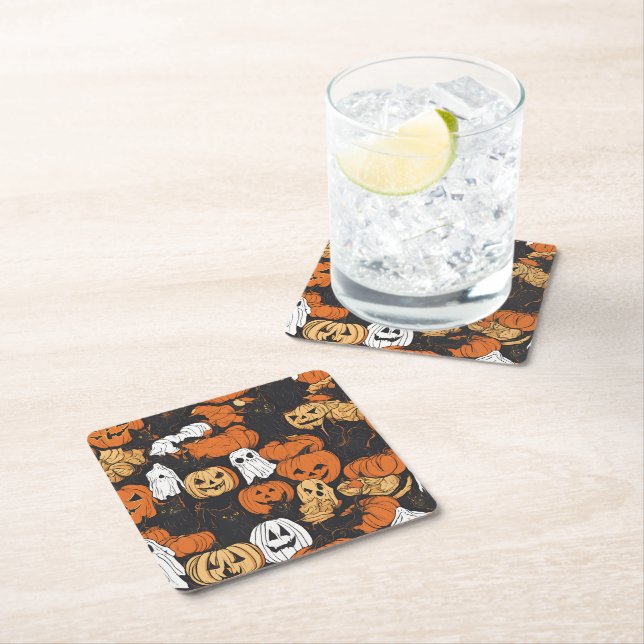 Halloween-pumpa Underlägg Papper Kvadrat (Insitu)