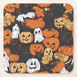 Halloween-pumpa Underlägg Papper Kvadrat