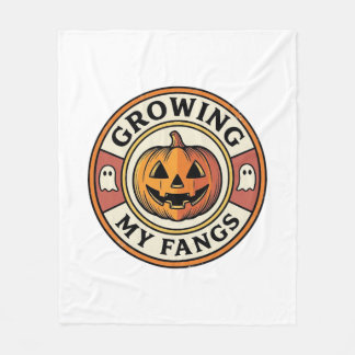 Halloween Pumpa Växande Mina Hörntänder Vintage Mä Fleecefilt