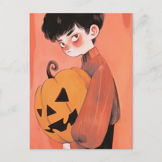 Halloween-pumpa Vykort (Framsida)
