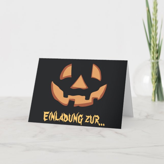 Halloween - pumpaansikte kort (Framsida)