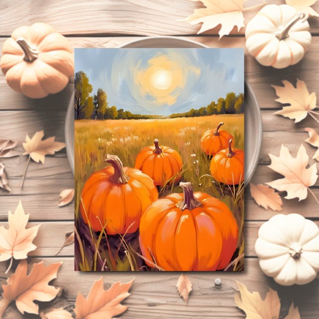 Halloween Pumpafält Höst Autumn Helg Vykort (Skapare uppladdad)