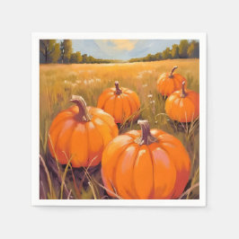 Halloween Pumpafält Höst Autumn Pappersservett