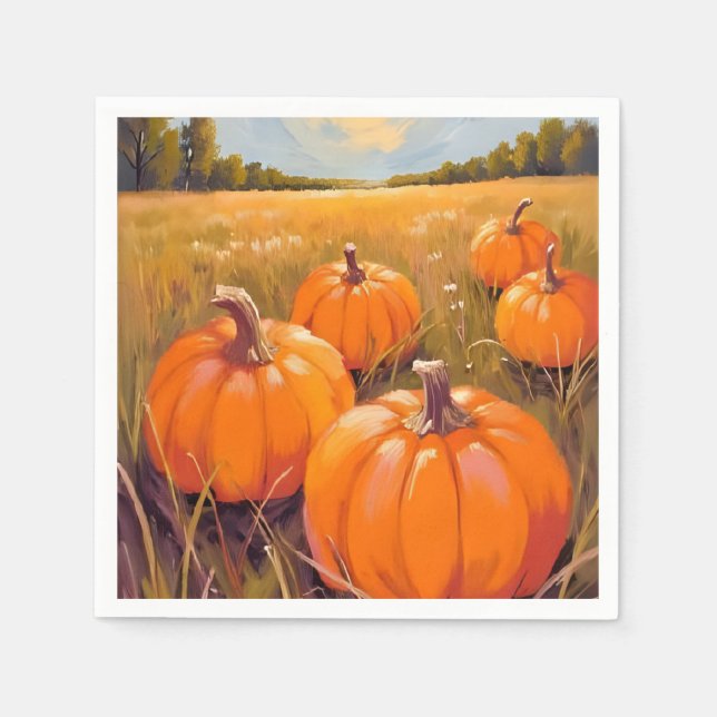 Halloween Pumpafält Höst Autumn Pappersservett (Framsidan)