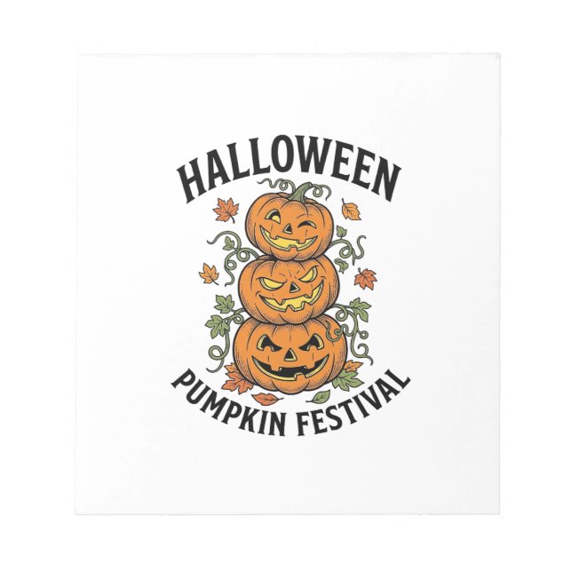 Halloween Pumpafestival Vintage Jack O Lantern  Anteckningsblock (Framsida)