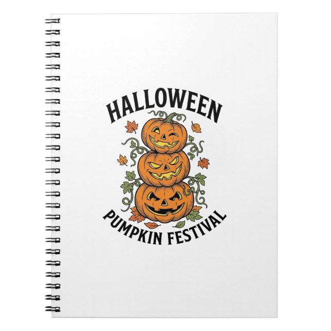 Halloween Pumpafestival Vintage Jack O Lantern  Anteckningsbok (Framsidan)