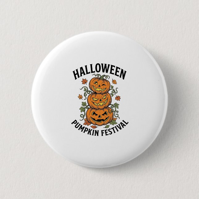 Halloween Pumpafestival Vintage Jack O Lantern  Knapp (Framsida)