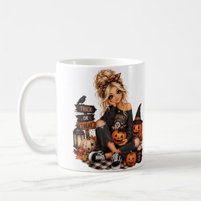 Halloween Pumpaflicka Kaffemugg (Vänster)