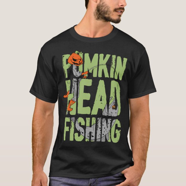 Halloween pumpahuvud fiske present t shirt (Framsida)