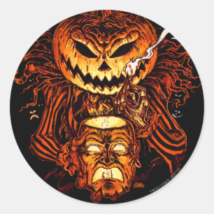 Halloween pumpakung runt klistermärke