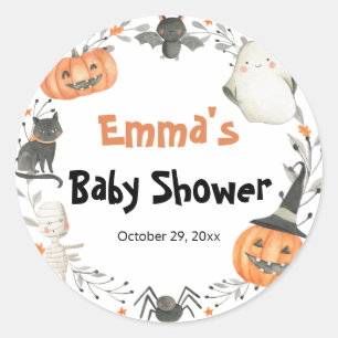 Halloween-pumpalackor för baby shower-klistermärke runt klistermärke