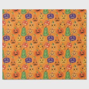 Halloween-pumpamönster inslagspapper presentpapper