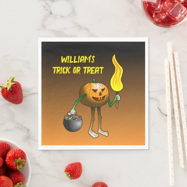 Halloween-pumpan lurar eller bjuder pappersservett (Insitu)