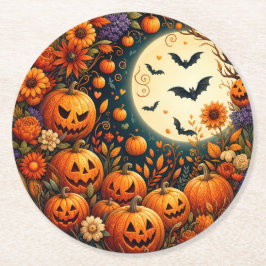 Halloween-pumpapapersunderlägg Underlägg Papper Rund