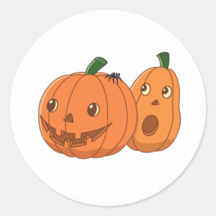 Halloween-pumpapär Runt Klistermärke