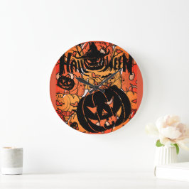 Halloween, Pumpaparty, Skräck, Svart Päron Klocka
