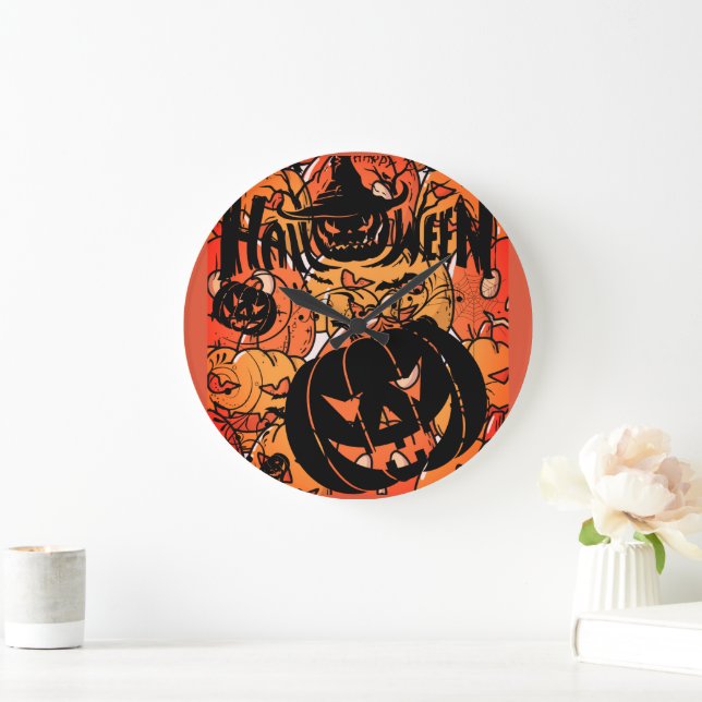 Halloween, Pumpaparty, Skräck, Svart Päron Klocka (Hem)