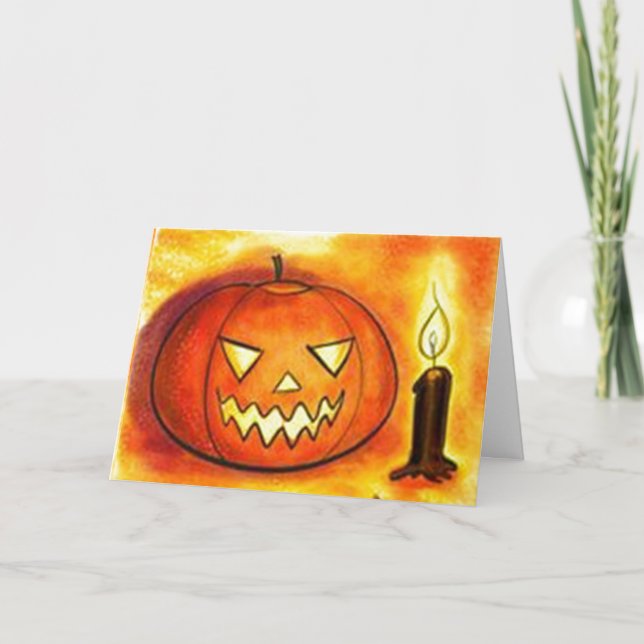 Halloween-pumpat gratulationskort kort (Framsida)