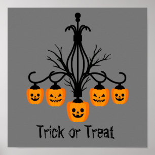 Halloween-pumpchandelier Poster
