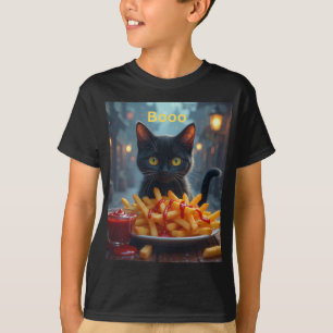 Halloween pumpfrites med ketchup t shirt