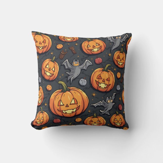 Halloween-pumphudde Kudde (Framsida)