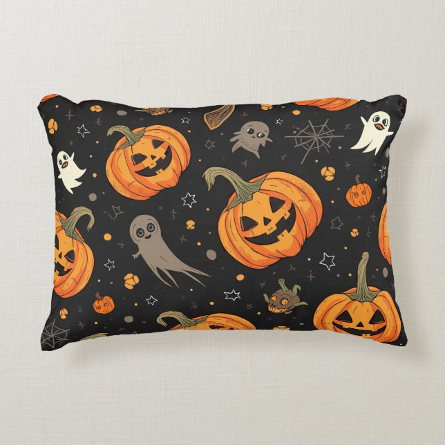 halloween-pumphudde prydnadskudde (Framsidan)