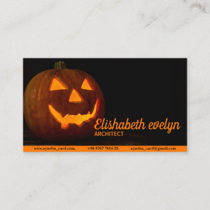 Halloween-pumphuvud jack lantern på trä visitkort