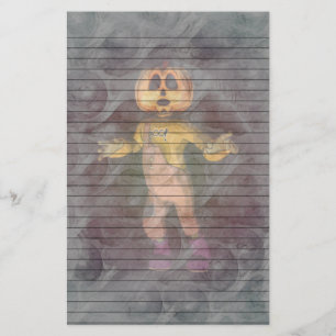 Halloween Pumpkin2 Swirl-stationär linjer, valfrit Brevpapper