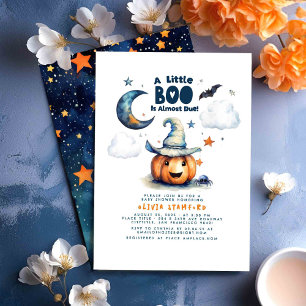 Halloween Pumpkin A Little Boo Boy Shower Inbjudningar