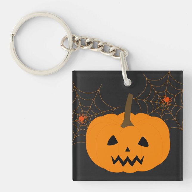 Halloween Pumpkin - akrylisk nyckelkedja (Framsidan)