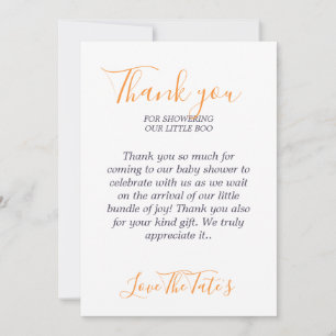 Halloween Pumpkin Animals Little Boo Baby Shower Tack Kort