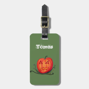 Halloween,Pumpkin-anpassade namnsöktaggar Bagagebricka