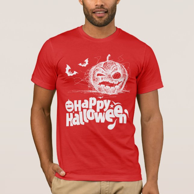 Halloween Pumpkin Ansikte För manar Costume T Shirt (Framsida)