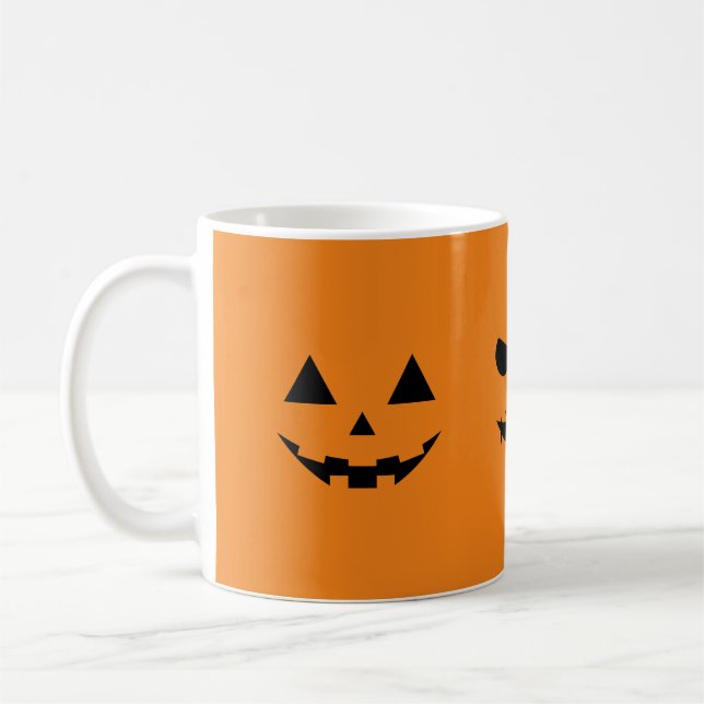Halloween Pumpkin Ansikte Helgdag Mugg (Vänster)