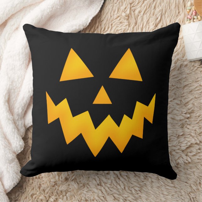 Halloween Pumpkin Ansikte Jack o lantern Kudde (Filt)