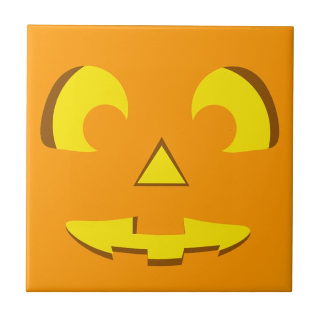 Halloween Pumpkin Ansikte Kakelplatta (Framsidan)