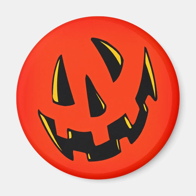 Halloween Pumpkin Ansikte Magnet (Framsidan)