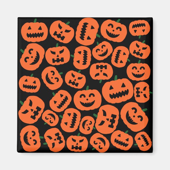 Halloween Pumpkin Ansikte Magnet (Framsidan)