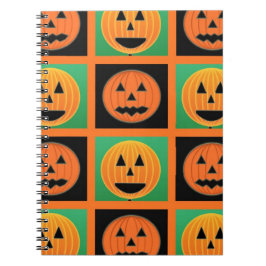 Halloween pumpkin ansikte mönster anteckningsbok med spiral