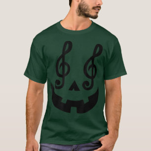 Halloween Pumpkin Ansikte Musik noter Music Teache T Shirt