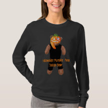 Halloween Pumpkin Ansikte Nalle T-Shirt