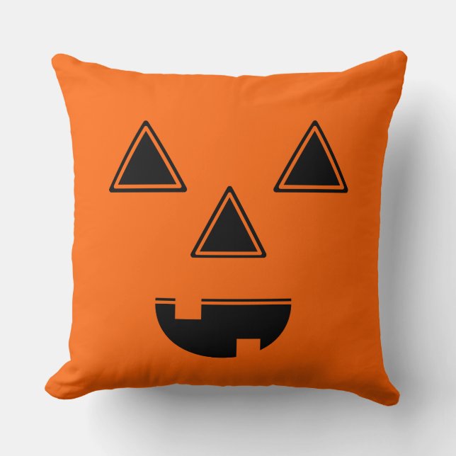 Halloween Pumpkin Ansikte Pillow Kudde (Framsida)