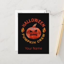 Halloween Pumpkin Ansikte Retro Costume Thanksgivi Helg Vykort