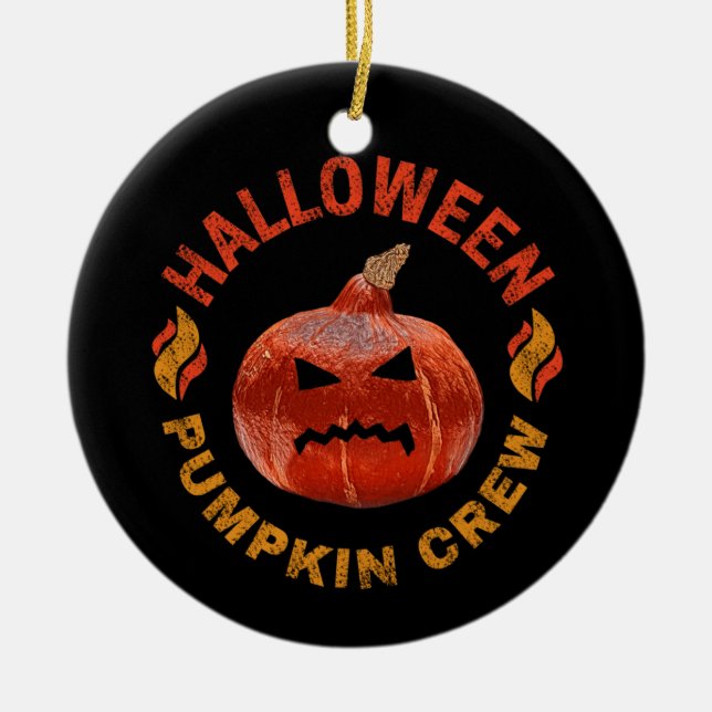 Halloween Pumpkin Ansikte Retro Costume Thanksgivi Julgransprydnad Keramik (Framsidan)