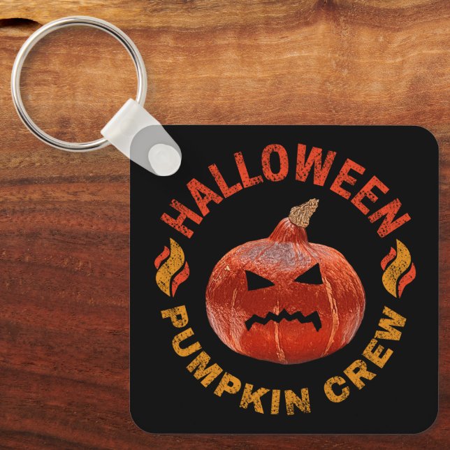 Halloween Pumpkin Ansikte Retro Costume Thanksgivi Nyckelring (Framsida)